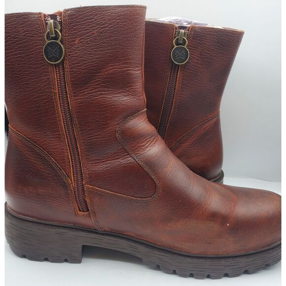 Alegria Womens Shera Leather Mid Calf Ankle Boots - Chestnut, 38M USED - Picture 6 of 9